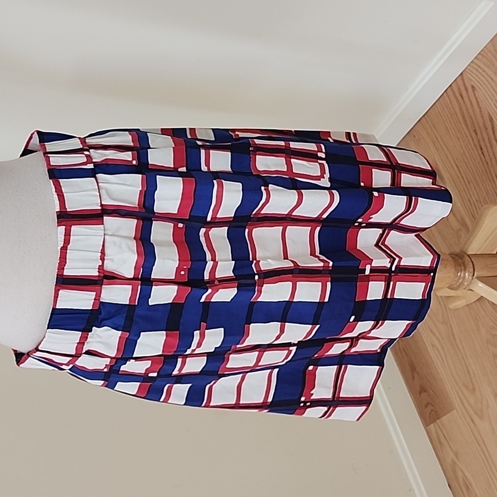 New! Talbots medium red/blue multi check skirt.